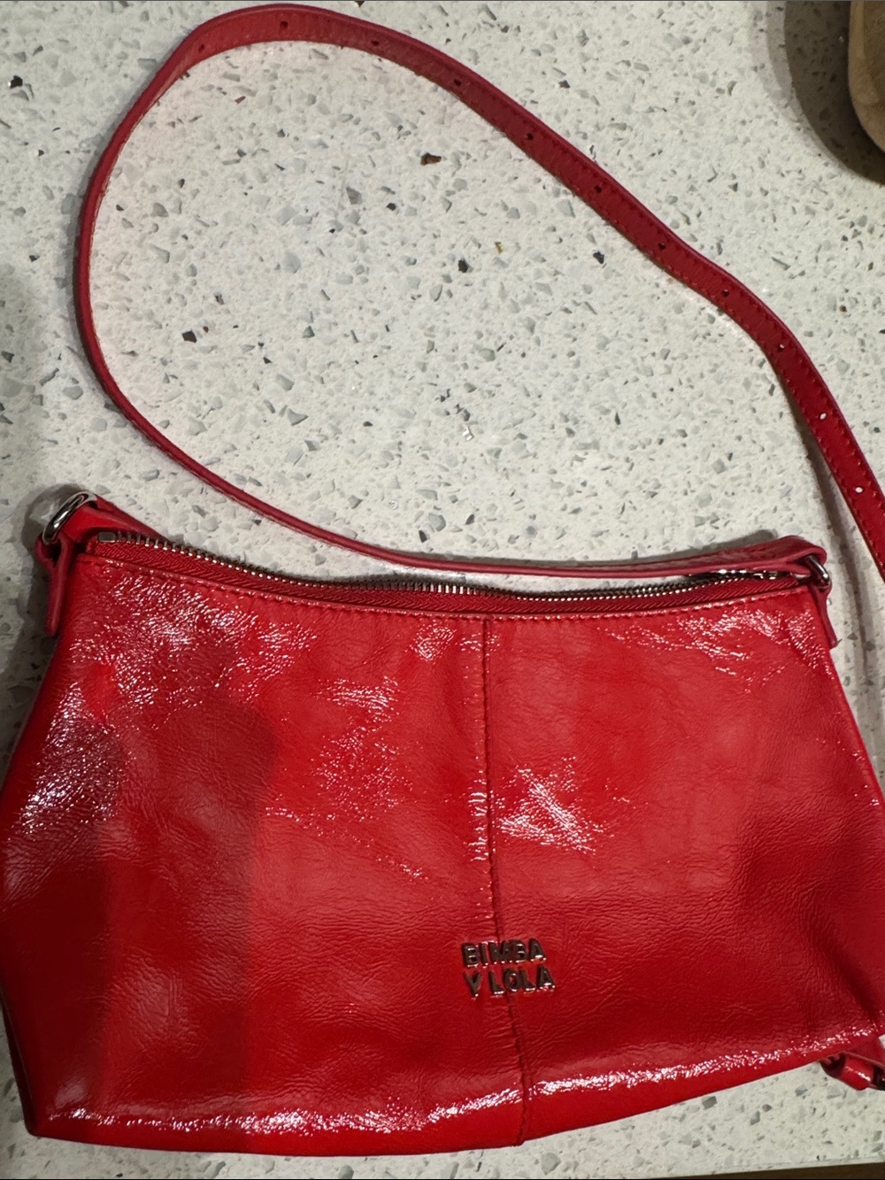 Bimbo Y Lola Red Patent Leather Crossbody Bag never used just purchased